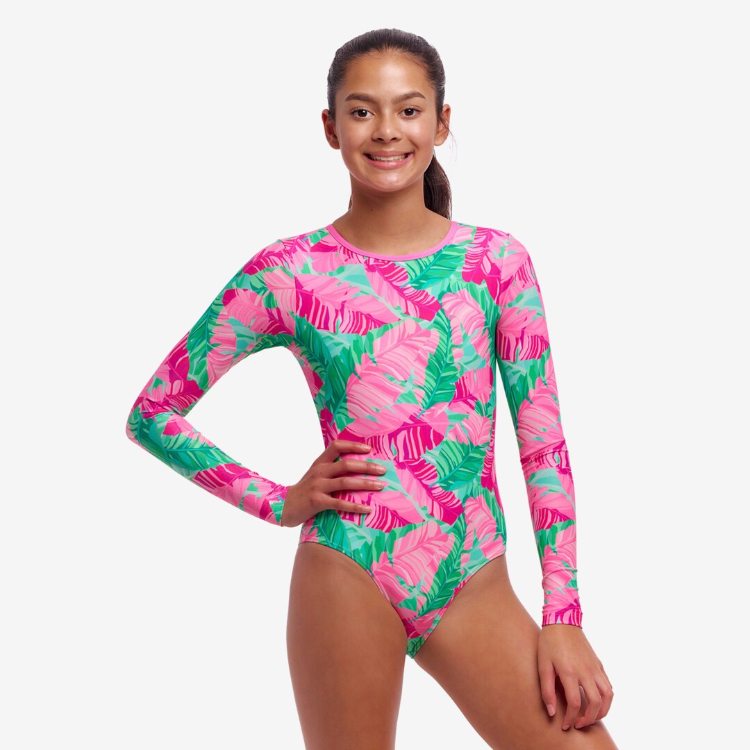 Girl's Long Shot One Piece Tropic Palm
