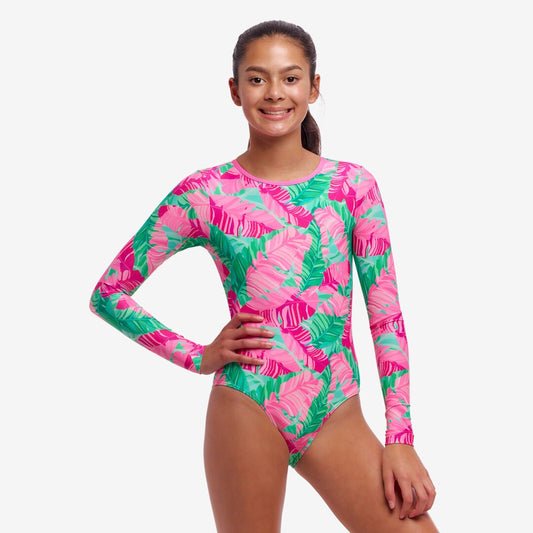 Girl's Long Shot One Piece Tropic Palm