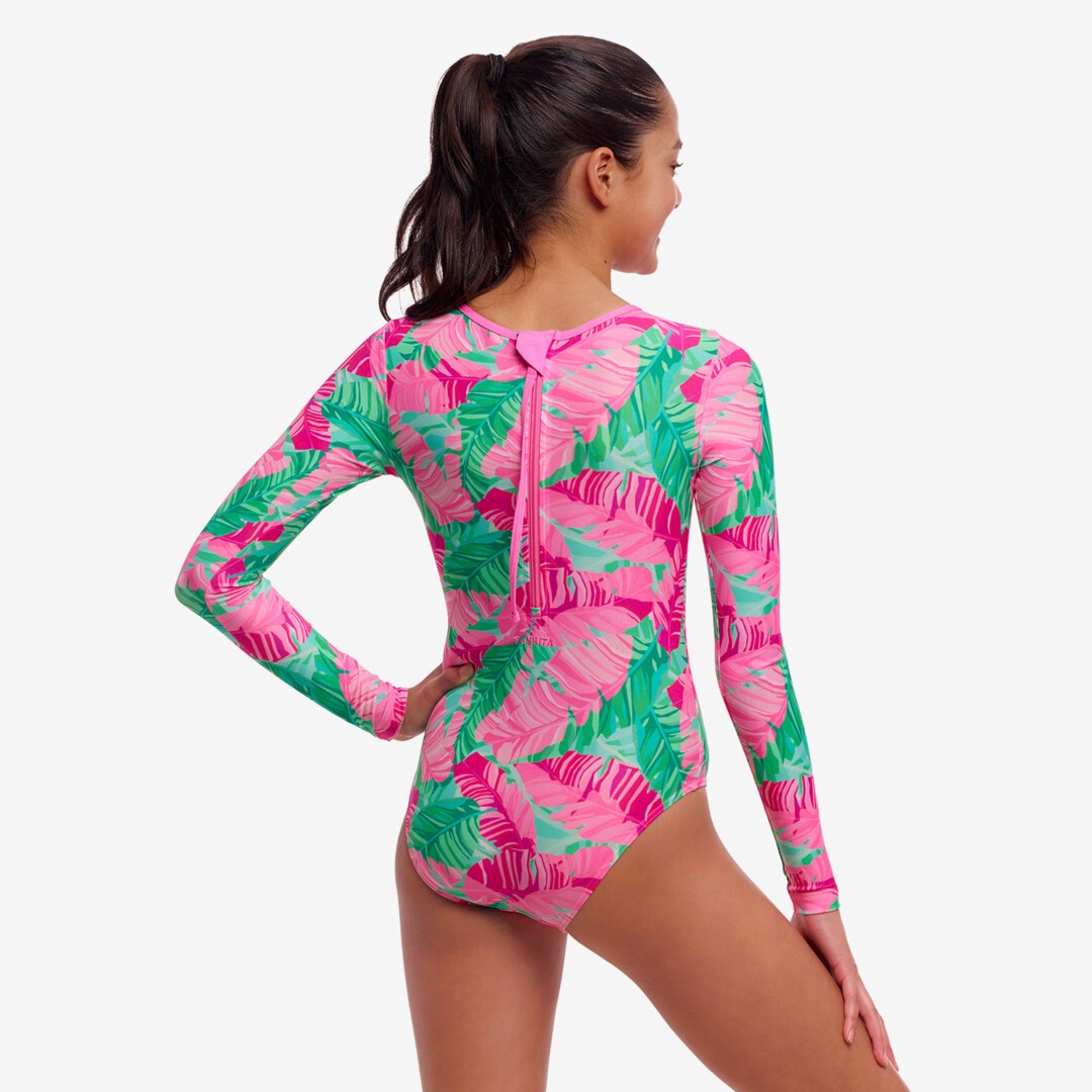 Girl's Long Shot One Piece Tropic Palm